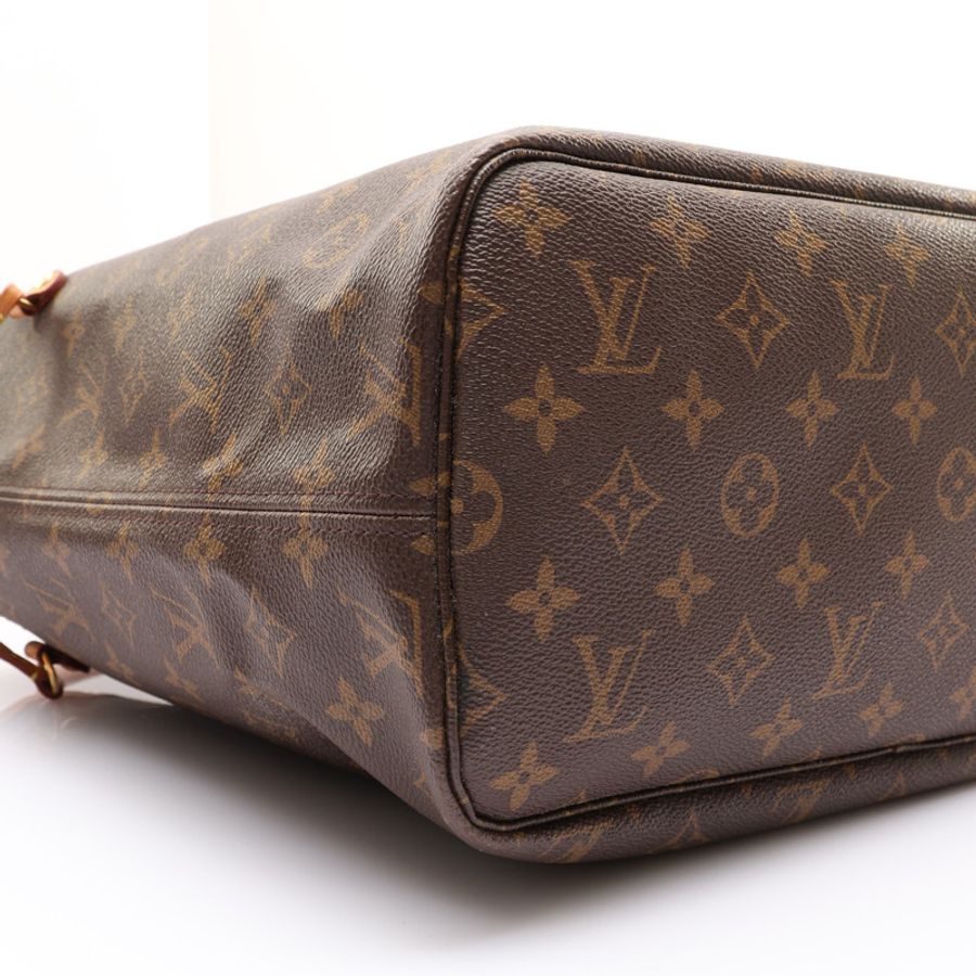 棕色 原花帆布/內裏櫻桃紅色 Neverfull MM 肩背包【LOUIS VUITTON LV 路易威登】 M41178-7