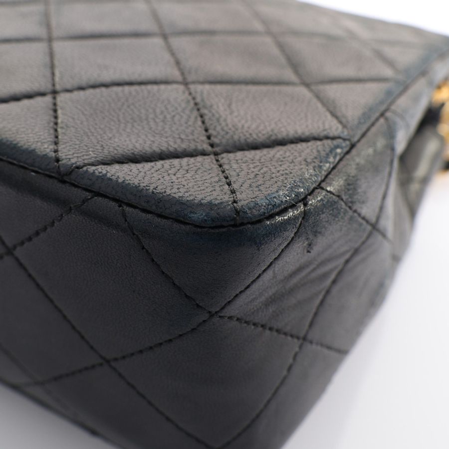 黑色 羊皮 鍊帶 肩背包【CHANEL 香奈兒】 A01163-11