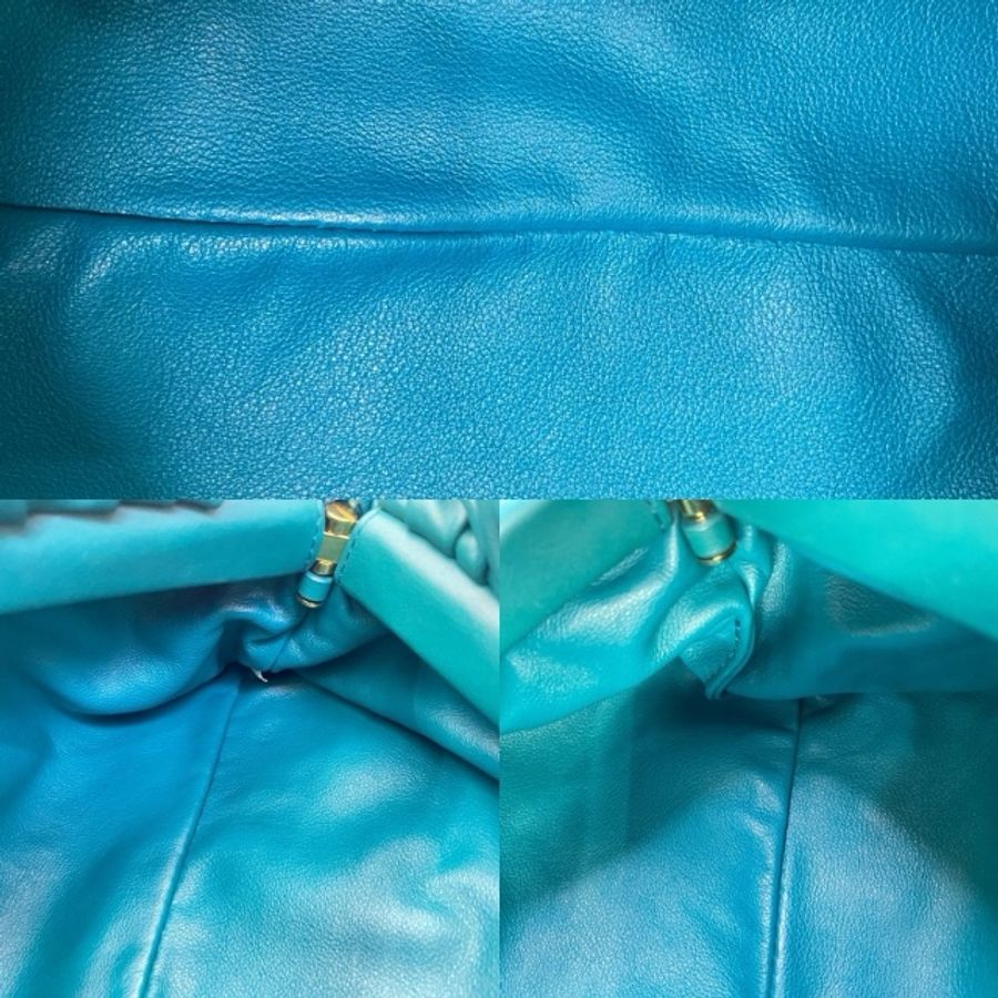 Bottega Veneta The chain Pouch粗鏈條 湖水綠單肩牛皮包-9