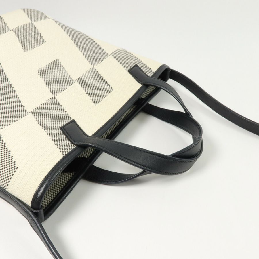 HERMES 帆布Cabas H En Biais 27手挽肩背兩用袋Noir-7