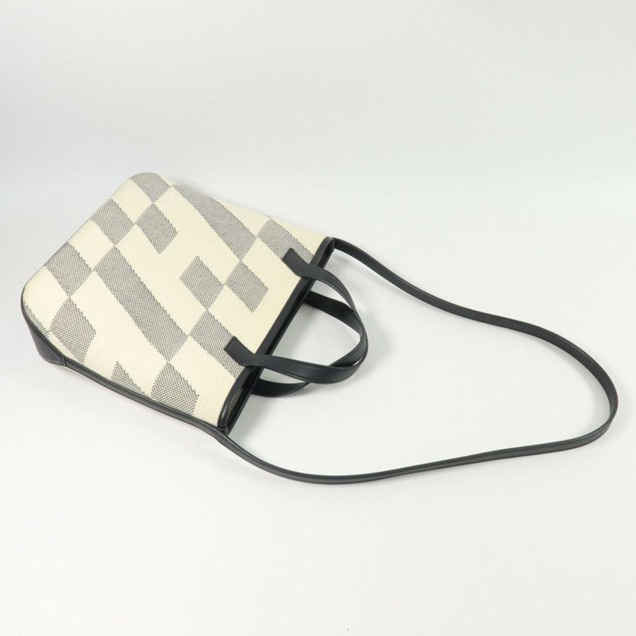 HERMES 帆布Cabas H En Biais 27手挽肩背兩用袋Noir-8
