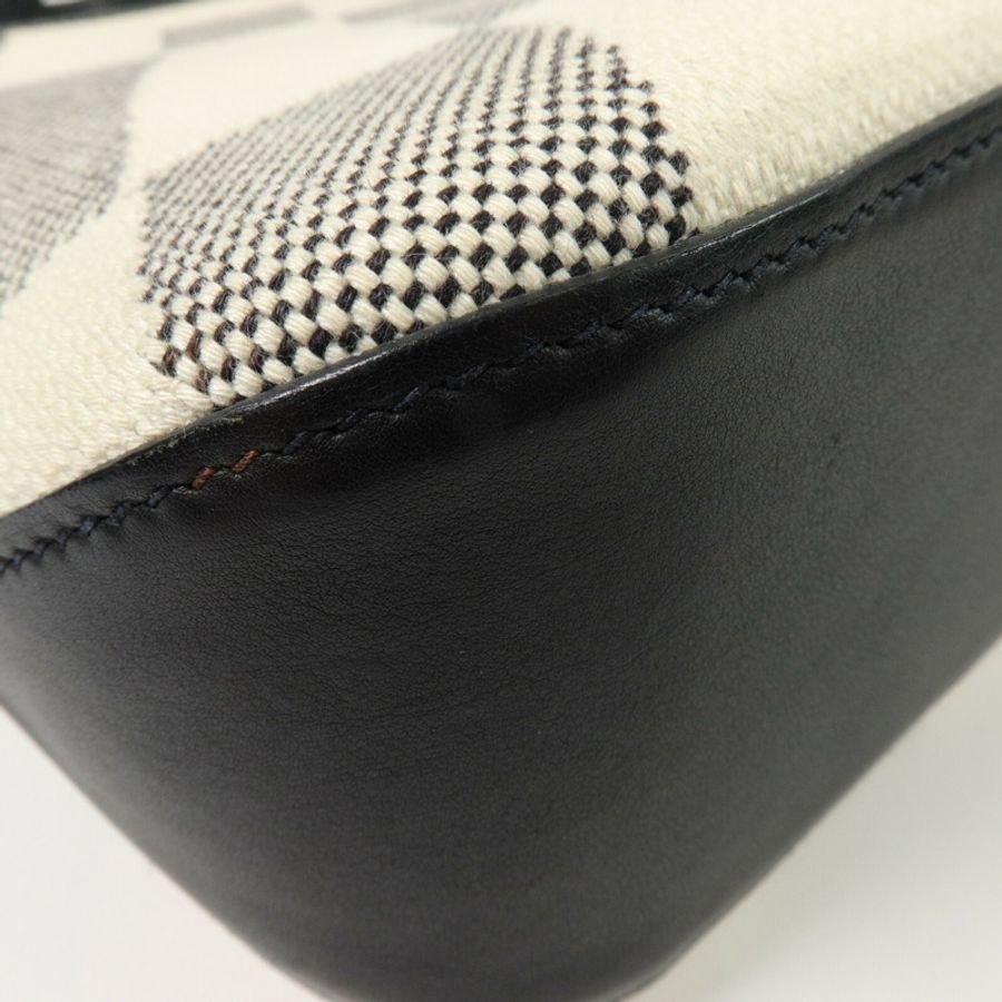 HERMES 帆布Cabas H En Biais 27手挽肩背兩用袋Noir-10