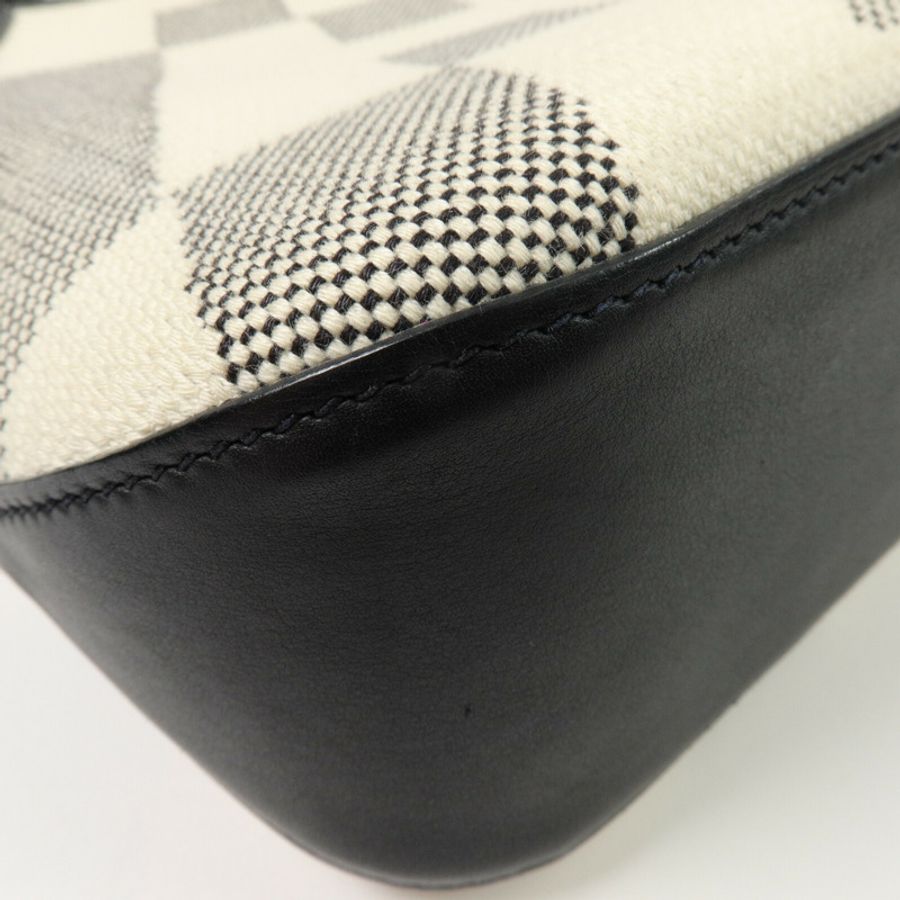 HERMES 帆布Cabas H En Biais 27手挽肩背兩用袋Noir-12