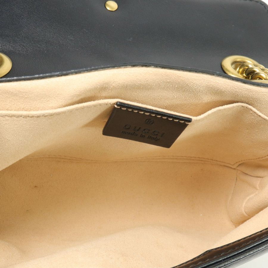 GUCCI 牛皮皮革GG Marmont Small鏈帶肩背袋-4