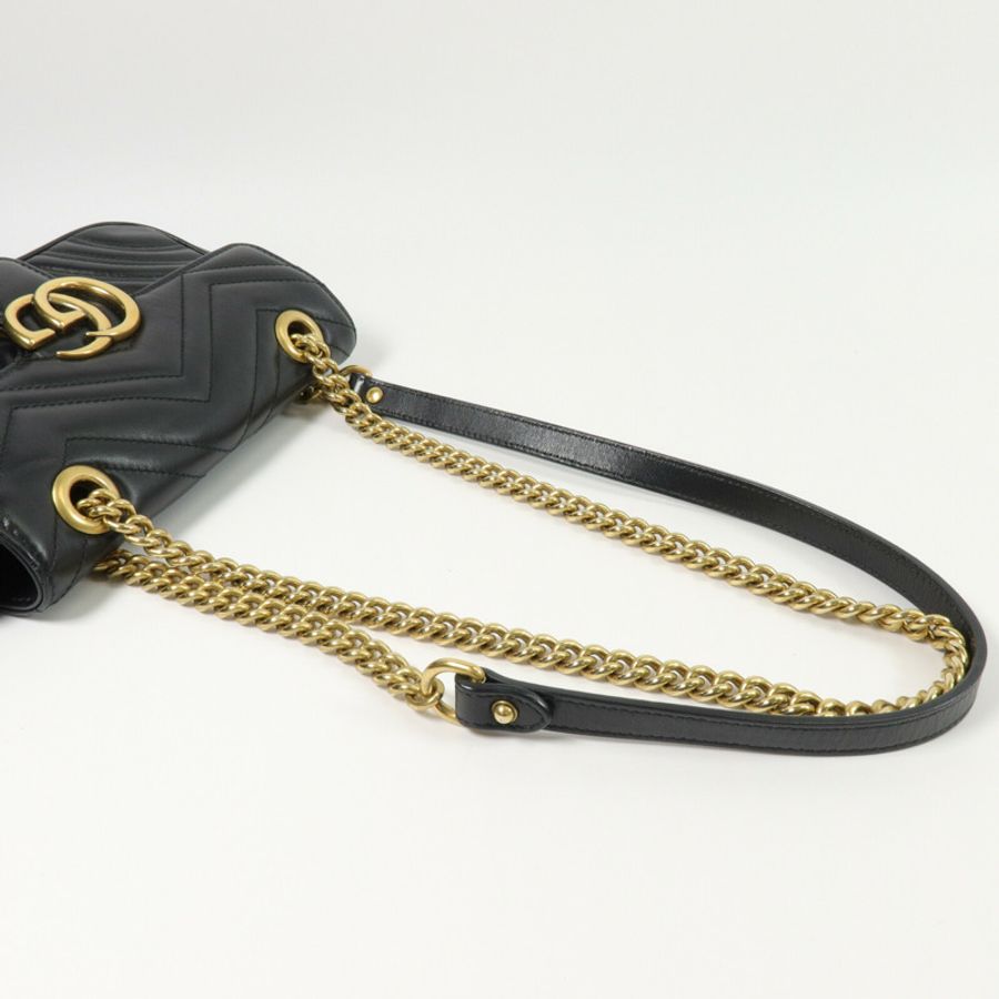 GUCCI 牛皮皮革GG Marmont Small鏈帶肩背袋-7