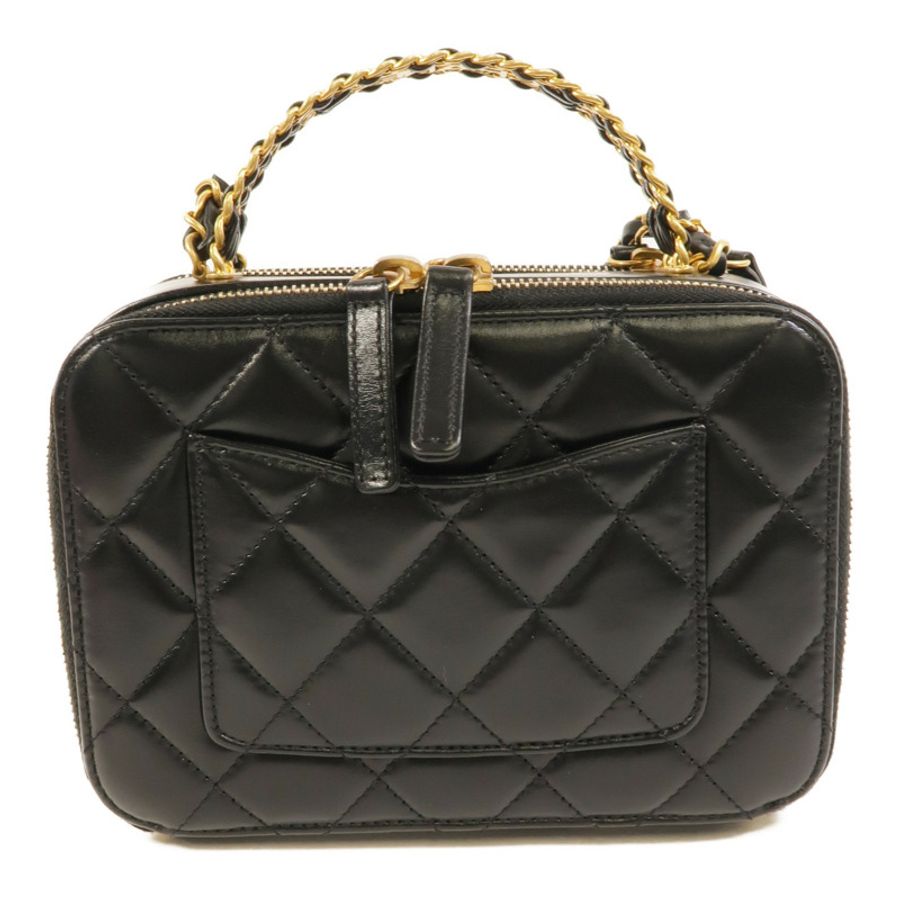 CHANEL 羊皮皮革Vanity Case鏈帶手挽肩背兩用袋-1