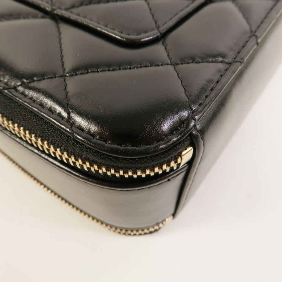CHANEL 羊皮皮革Vanity Case鏈帶手挽肩背兩用袋-12