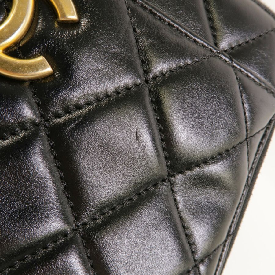 CHANEL 羊皮皮革Vanity Case鏈帶手挽肩背兩用袋-15