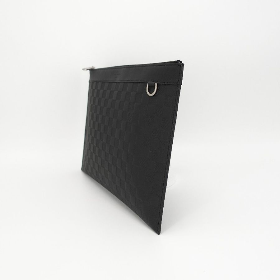Louis Vuitton 黑色棋盤格銀扣discovery手包 晶片款-10
