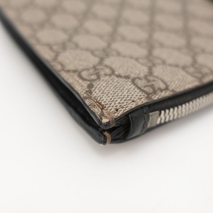 GUCCI 棕色銀扣老花ophidia手拿洗漱包大號-6