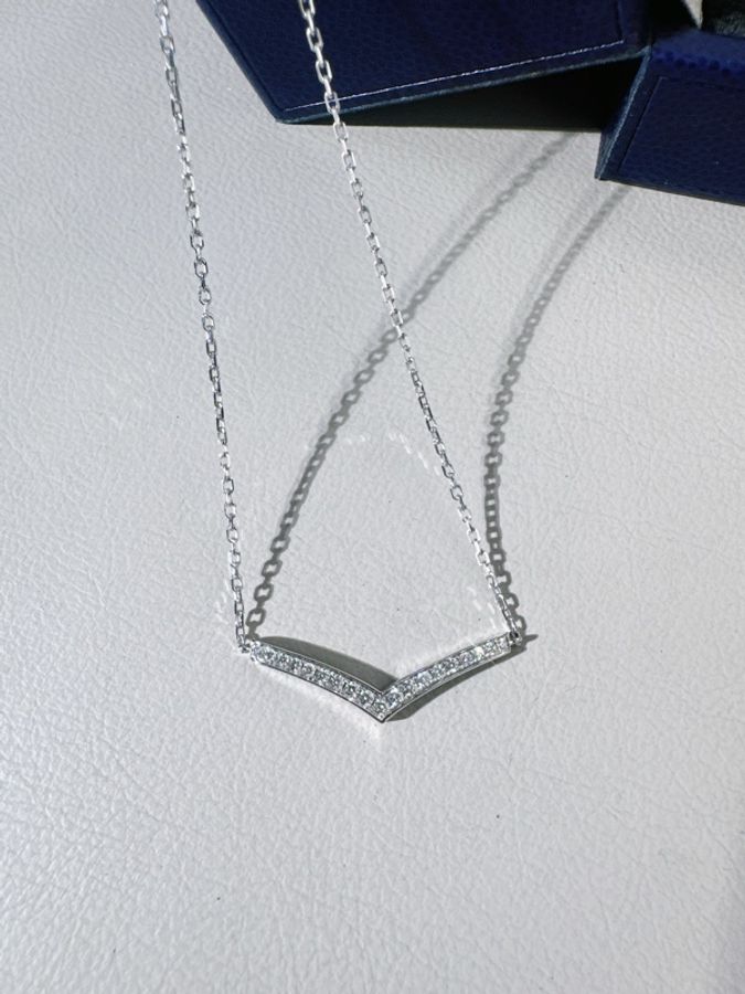 Chaumet 尚美巴黎 josephine 約瑟芬系列白鷺 18k白金滿鑽項鍊-4