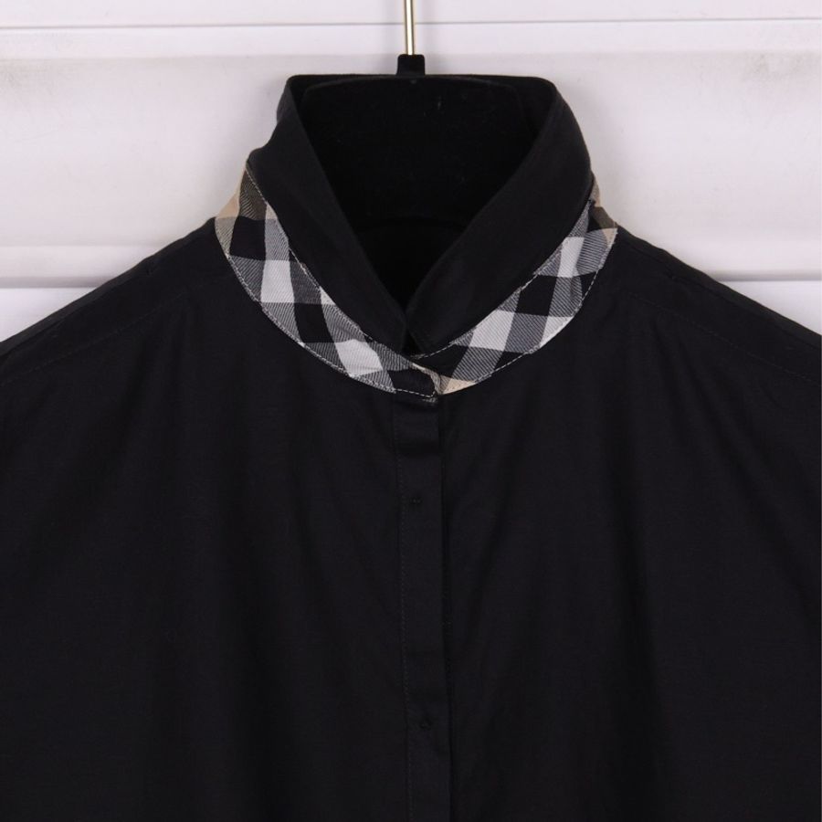 Burberry黑色内里格纹衬衫上衣外套-9