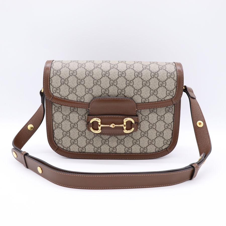 Gucci 古馳 1995馬銜扣 棕色 肩背包-1