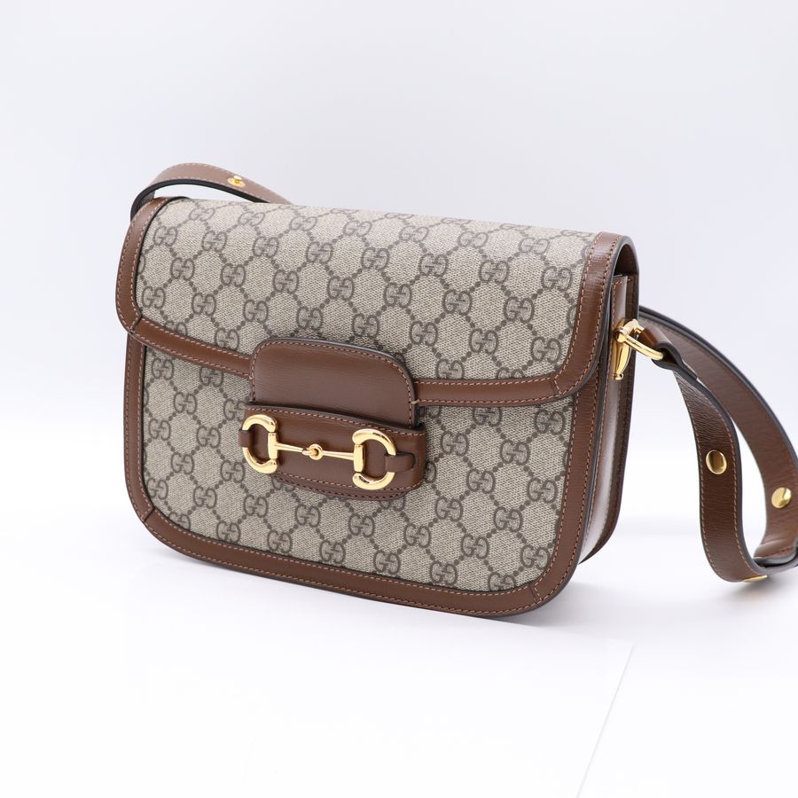 Gucci 古馳 1995馬銜扣 棕色 肩背包-2
