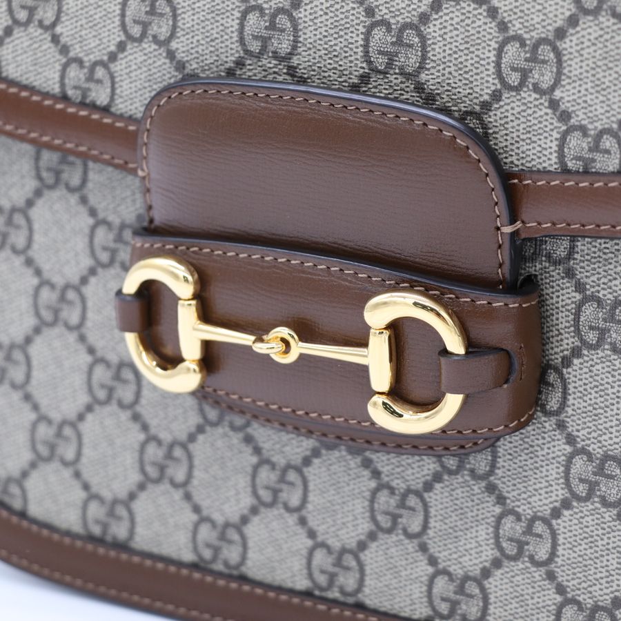 Gucci 古馳 1995馬銜扣 棕色 肩背包-3