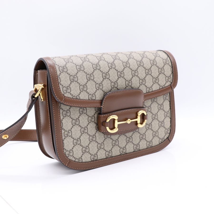 Gucci 古馳 1995馬銜扣 棕色 肩背包-4