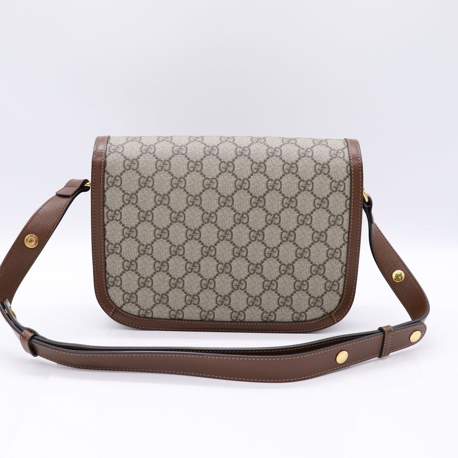 Gucci 古馳 1995馬銜扣 棕色 肩背包-12