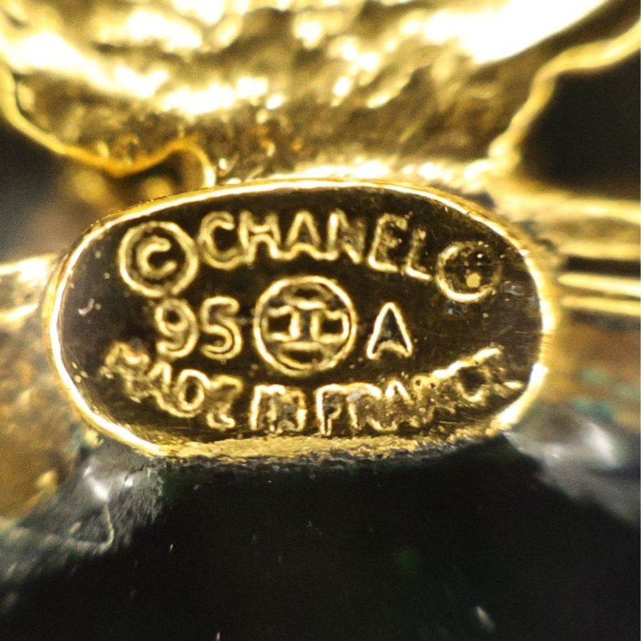 Chanel 95年绿色琉璃素金编花手链-9
