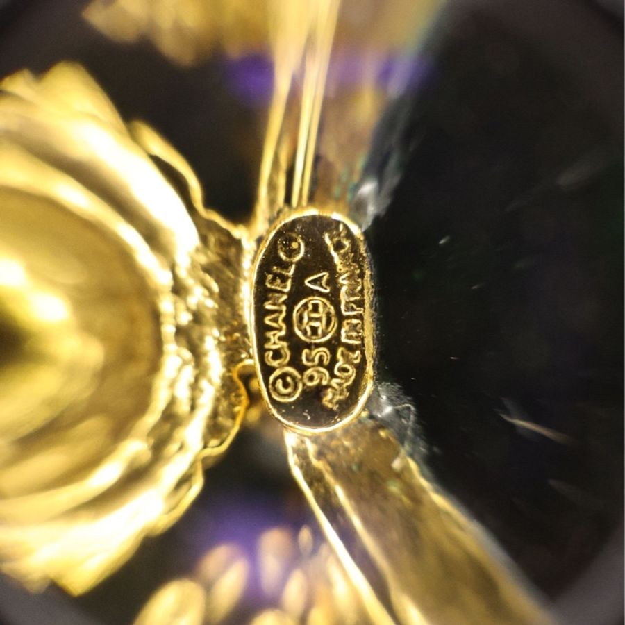 Chanel 95年绿色琉璃素金编花手链-11