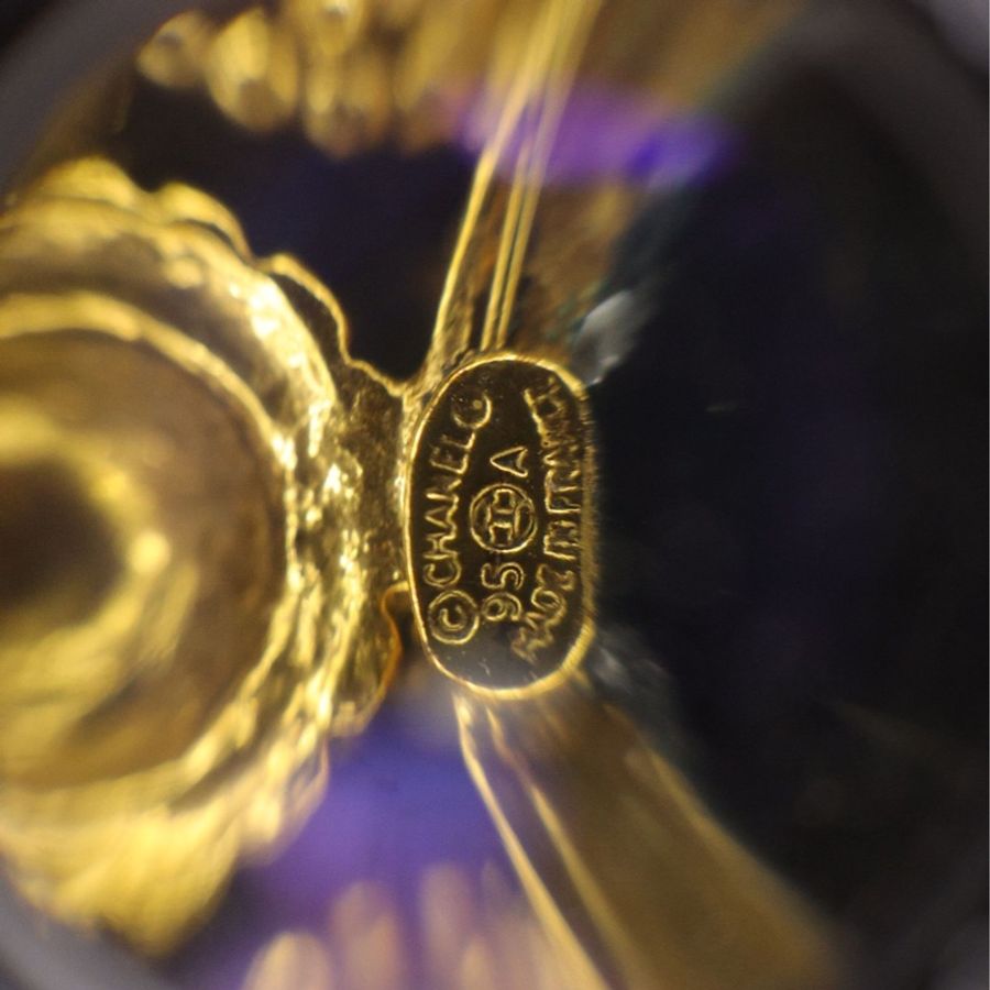 Chanel 95年绿色琉璃素金编花手链-12