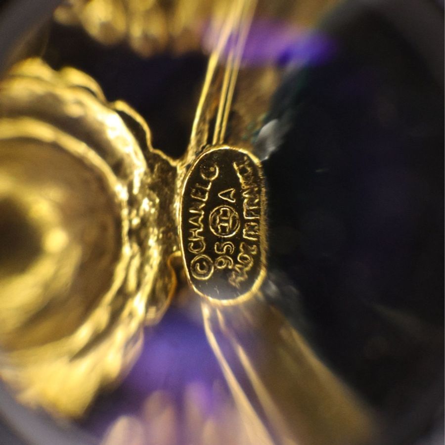 Chanel 95年绿色琉璃素金编花手链-13
