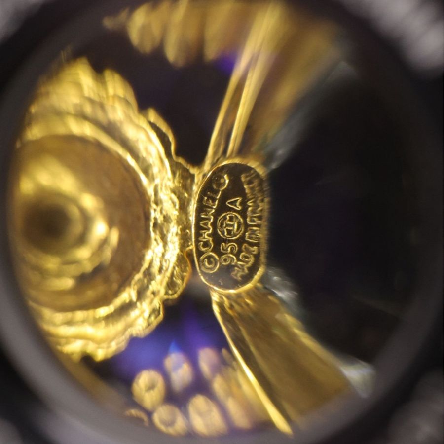 Chanel 95年绿色琉璃素金编花手链-14