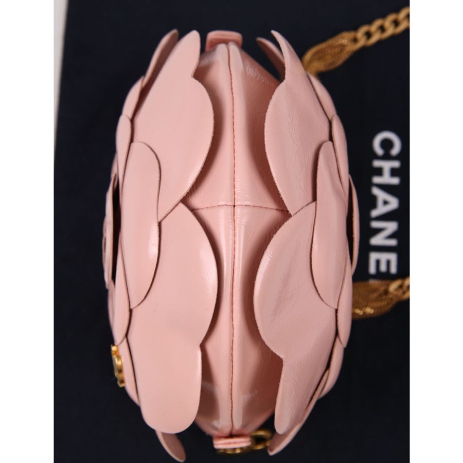 Chanel 23K秀款樱花粉立体山茶花单肩包-3