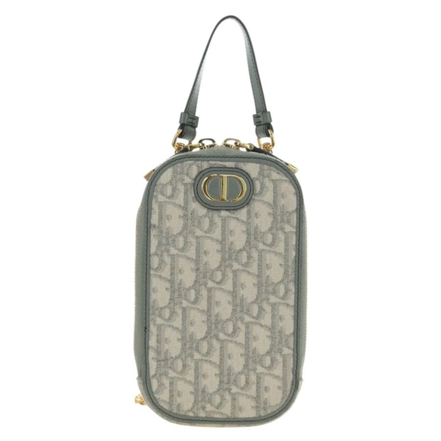 【日本直送】Christian Dior Oblique 30 手機外殼 Trotter 帆布鏈條包 灰色 正品 184749M-12