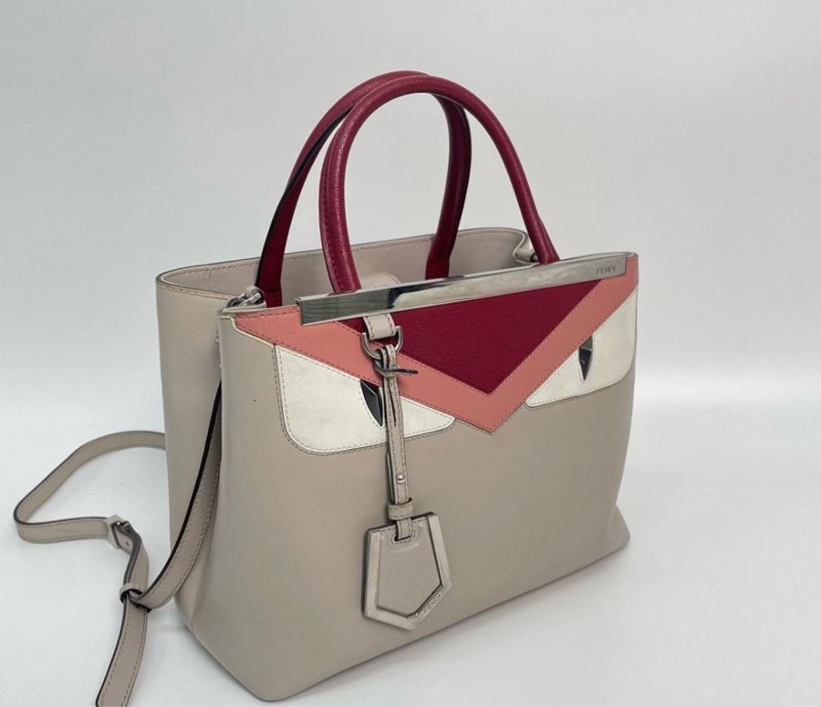 🩷 FENDI 小怪獸 Monster 2Jours 拼色手提肩背包-11
