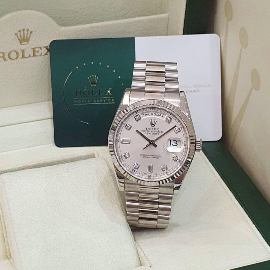 【大眾名錶】 Rolex 勞力士118239 Day-Date 新款18K白金 保固至2028/06 大眾名錶G295-1