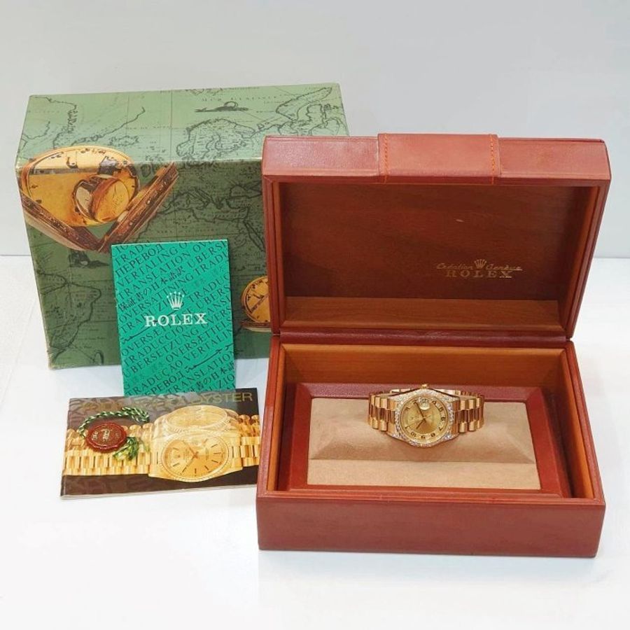 【大眾名錶】ROLEX 勞力士 18388 Day-Date 蠔式18K 市場少有 原廠鑽圈/鑽腳 大眾名錶B1352-9