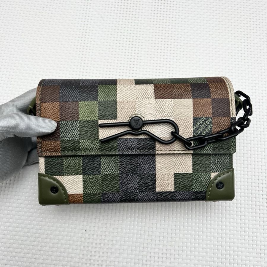 LV /路易威登/Louis Vuitton Steamer 新款迷彩mini棋盤格斜背包 磁吸扣-1