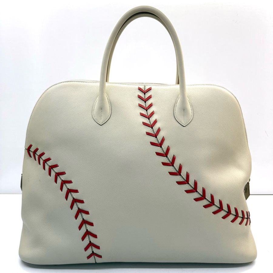 HERMES 愛馬仕 珍珠灰 BOLIDE BASEBALL 45CM 手提包 C刻-1