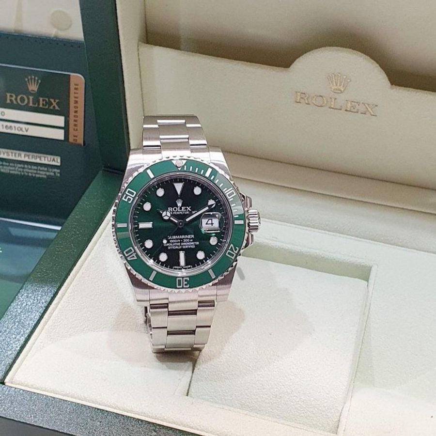 【大眾名錶】ROLEX 勞力士116610LV Submariner潛航者 2013/07卡 停產款 綠面 綠水鬼 錶徑40mm 自動上鍊 B1365-3