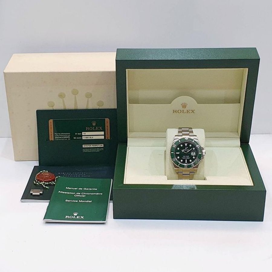 【大眾名錶】ROLEX 勞力士116610LV Submariner潛航者 2013/07卡 停產款 綠面 綠水鬼 錶徑40mm 自動上鍊 B1365-9