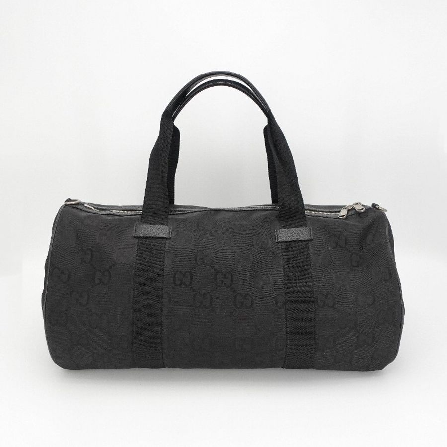GUCCI 黑色銀扣再生尼龍off zhe grid旅行包-1