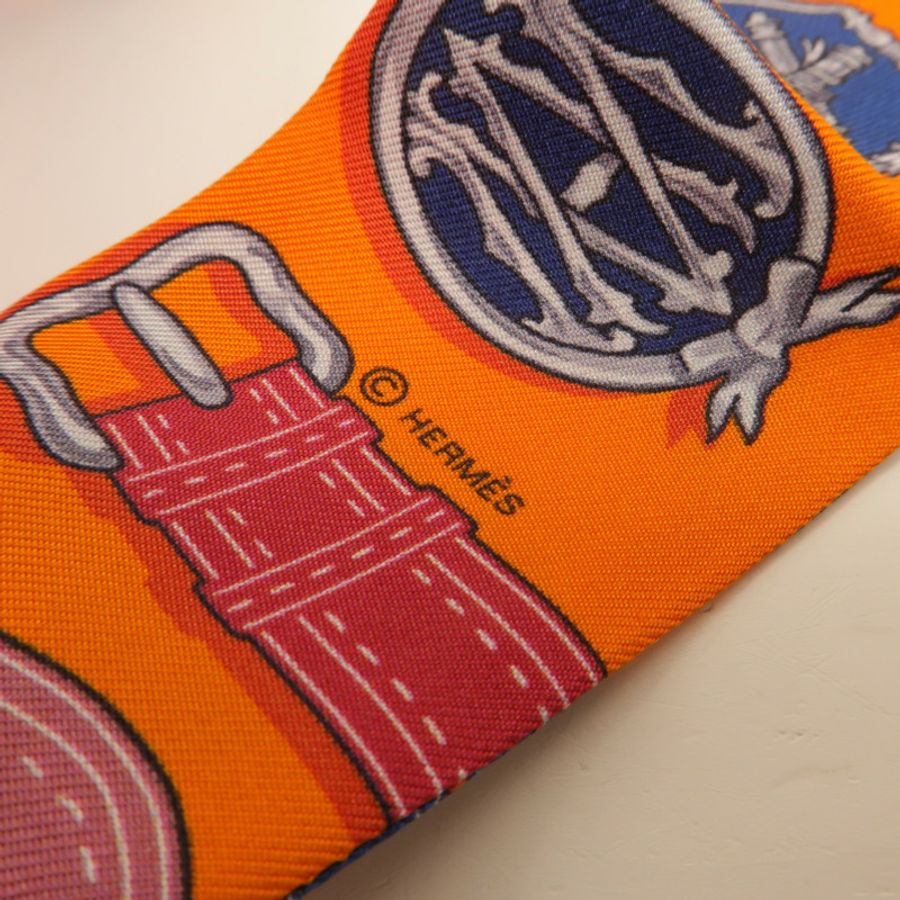 HERMES 絲質Twilly絲巾-4