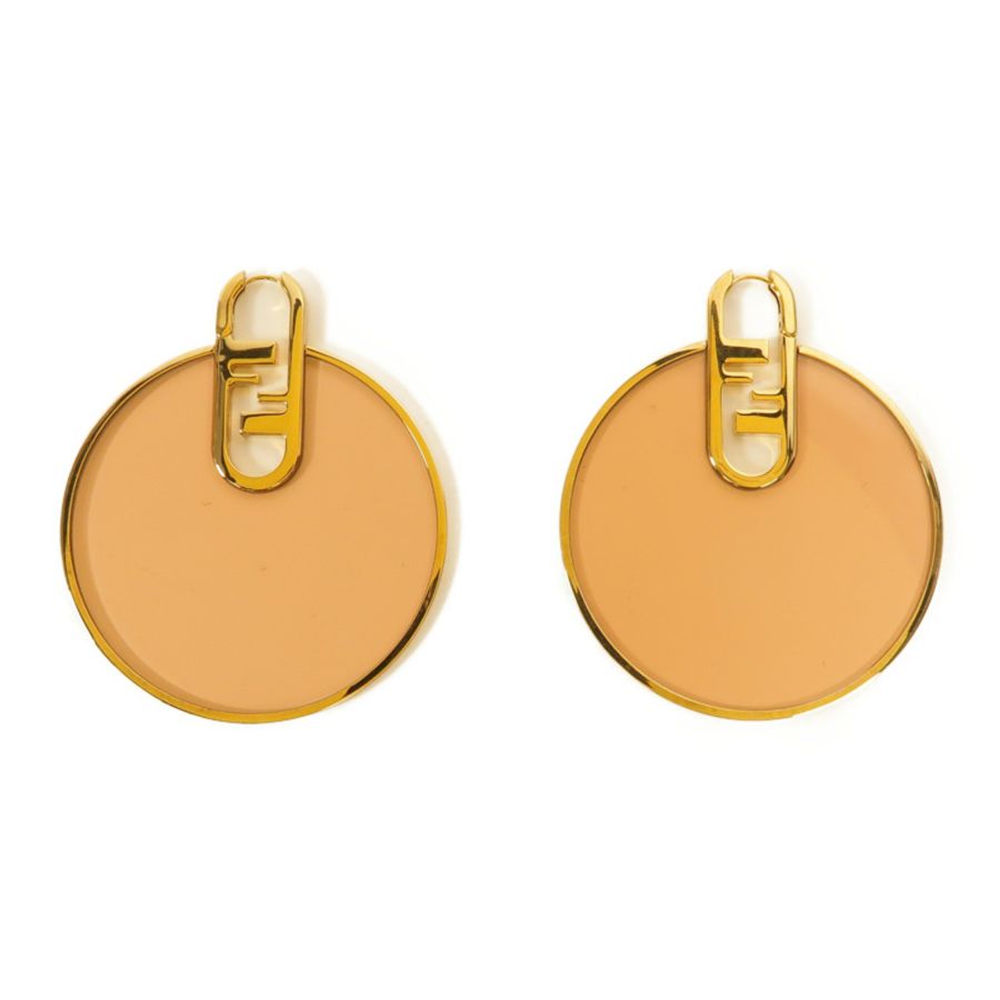 FENDI 金屬/Plexiglass FF Logo Earrings耳環-1