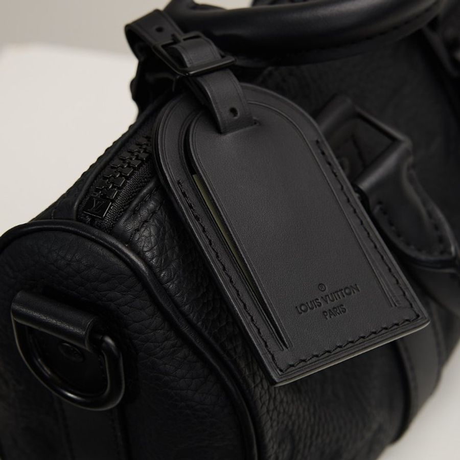 二手Lv Keepall Bandoulière 25 波士頓包/黑/晶片款-13