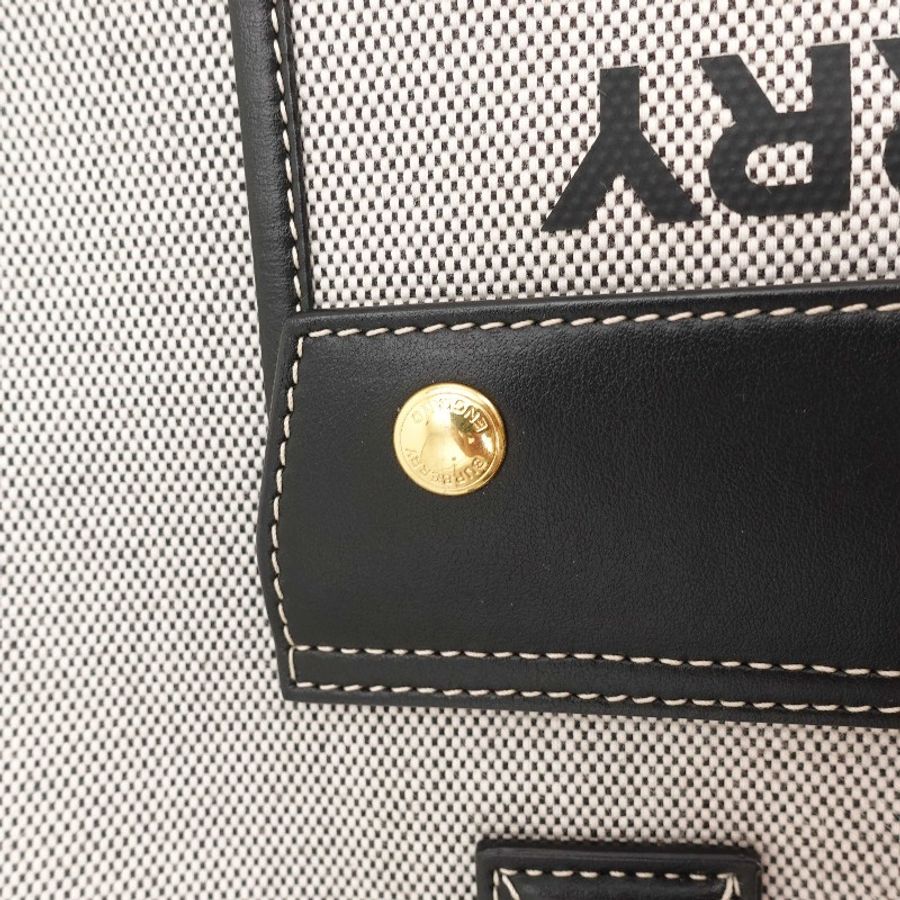 Burberry黑色帆布金扣freya tote小號-13