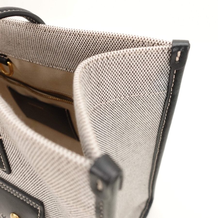Burberry黑色帆布金扣freya tote小號-9