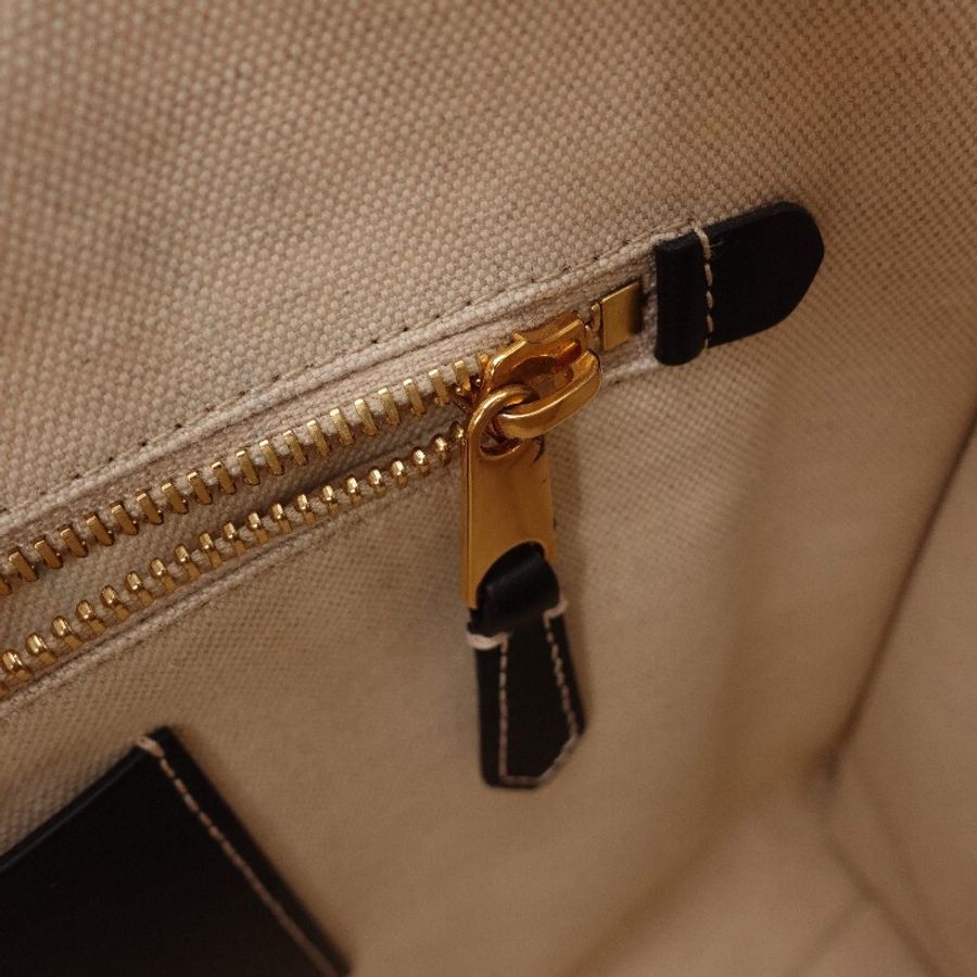 Burberry黑色帆布金扣freya tote小號-10