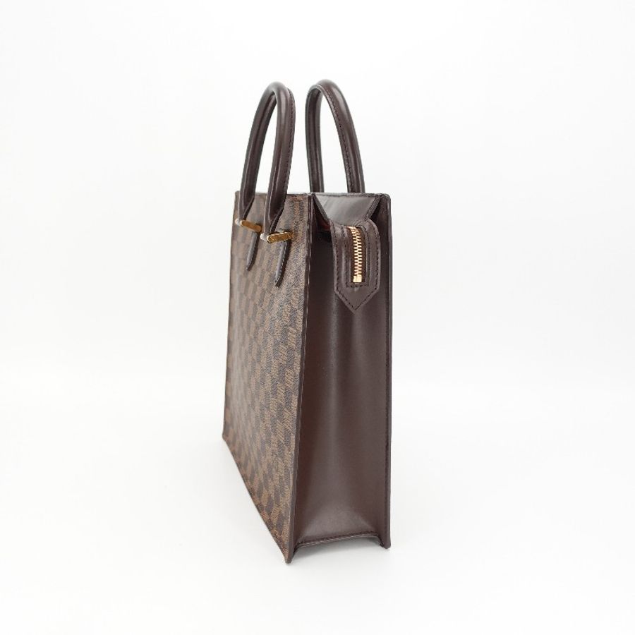 Louis Vuitton 棕色金扣棋盤格琴譜包中號-1