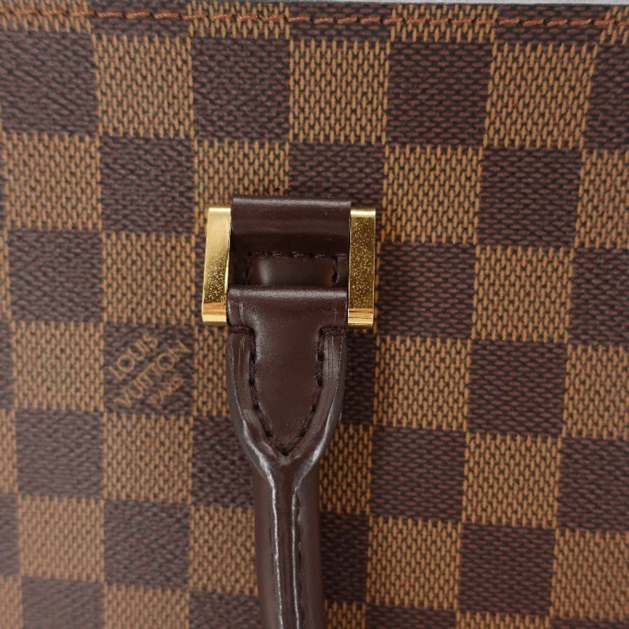 Louis Vuitton 棕色金扣棋盤格琴譜包中號-4