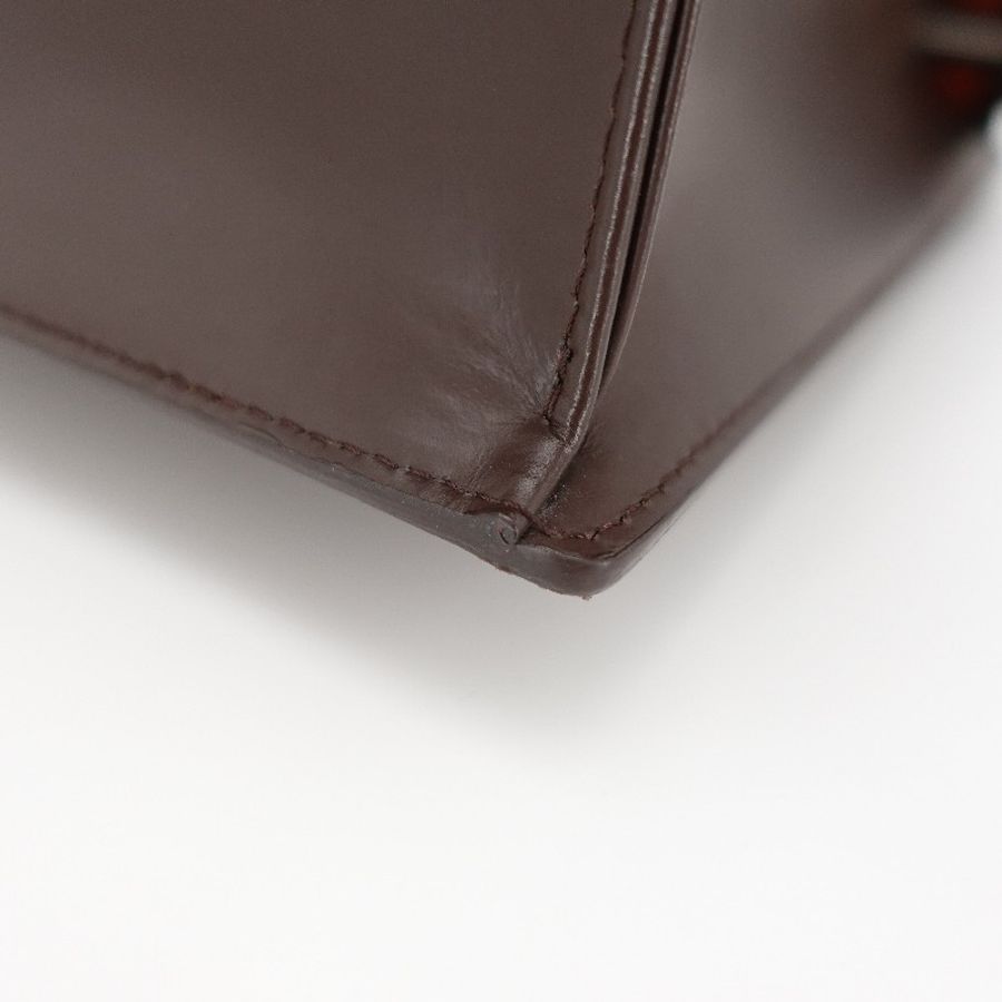 Louis Vuitton 棕色金扣棋盤格琴譜包中號-8