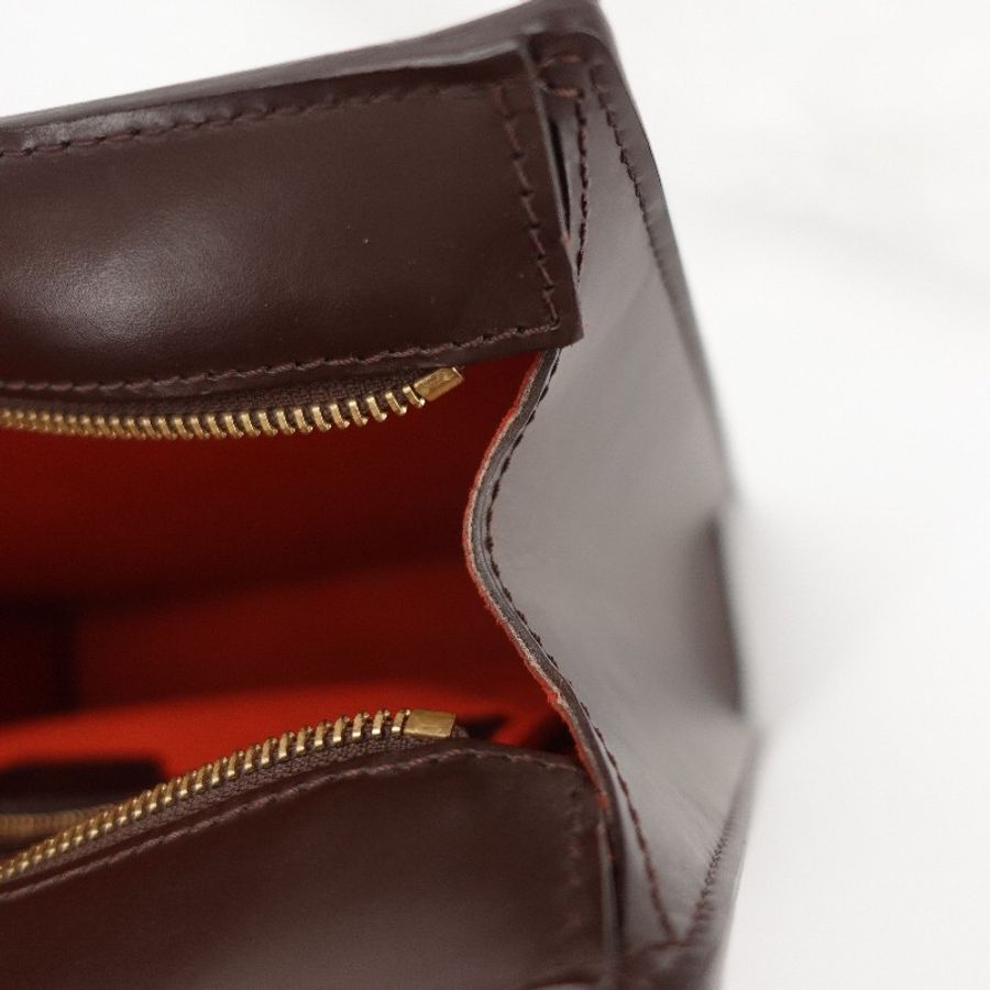 Louis Vuitton 棕色金扣棋盤格琴譜包中號-12