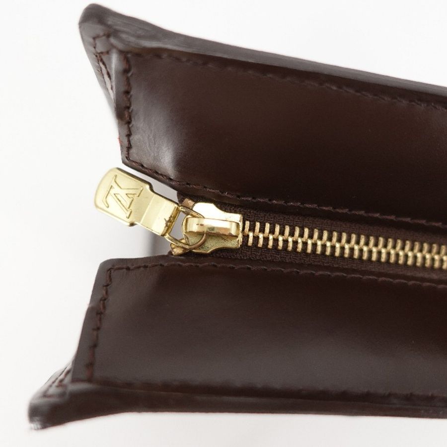 Louis Vuitton 棕色金扣棋盤格琴譜包中號-13