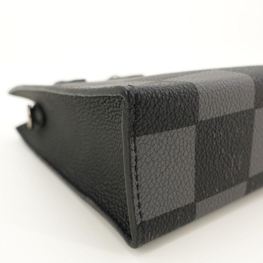 Louis Vuitton 黑色銀扣棋盤格琴譜tote bb 晶片款-6