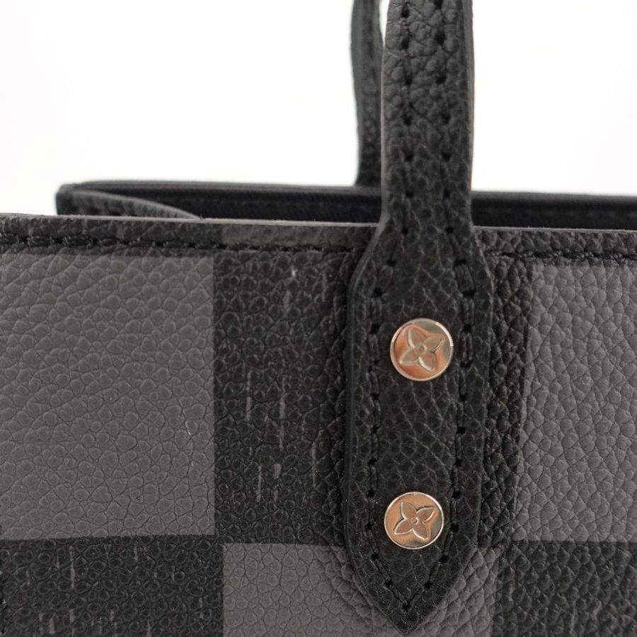 Louis Vuitton 黑色銀扣棋盤格琴譜tote bb 晶片款-9