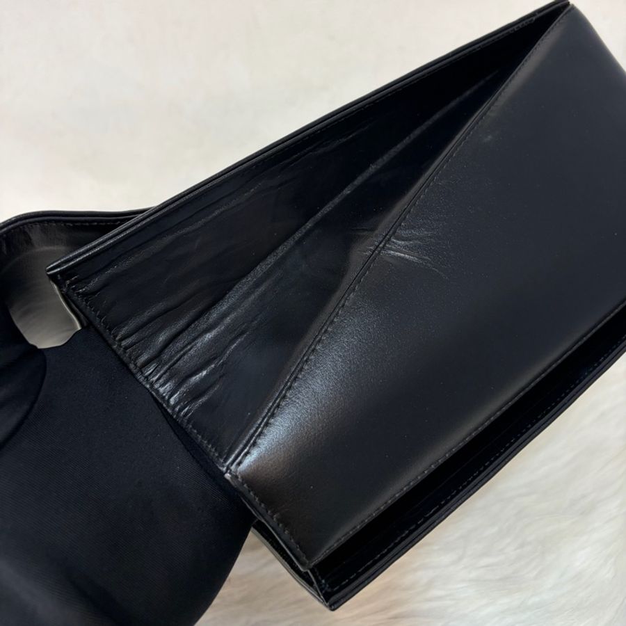 Salvatore Ferragamo BOX KELLY 黑色牛皮金釦 手提包凱莉包肩背包斜背包-52